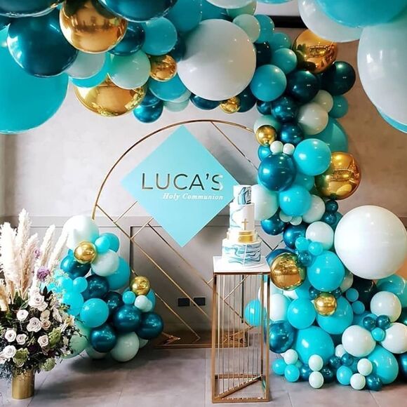NWT DIY Dark Teal and Tiffany Balloon Garland for Backdrop, Party Decor - Picture 1 of 7